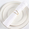 Miniatyrbillede 4 af 5: 12 stk. Servietringe i enkelt design, guld, til bryllup, Thanksgiving, julefester og middagsselskaber