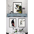 Miniatyrbilde 4 av 5: Wekity Alien Warrior veggkunst lerretstrykk plakat, enkel kul akvarellkunst tegning dekor for hjem stue soverom kontor og barnerom (S