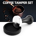 Miniatyrbilde 5 av 5: Kaffetampersett (51 mm), espressostempel med flat bunn av rustfritt stål, espressohåndtamper med co