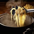 Miniatyrbilde 4 av 4: Silikon Pastagaffel Matkvalitet Pastaskje med Rustfritt Stålhåndtak
