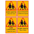 Pikkukuva 2 / 2: /HA/Aja hitaasti leikkiviä lapsia - Kyltti / Varoituskyltti - Liikennemerkki MultiColor 2-Pack (SE)