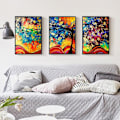 Miniatyrbilde 3 av 5: Wekity Fortune Tree Veggkunst Lerretstrykkplakat, Enkelt Abstrakt Akvarellkunsttegning Dekor for Hjem Stue Soverom Kontor og Barnerom