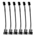 Miniatyrbilde 1 av 3: 6 stk 4pin Pwm til 3pin Standard Fan Adapter Kabel