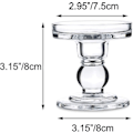 Miniatyrbilde 2 av 4: 2 stk. Glass Lysestake og Pillarholder, 8cm Høy Krystall Vindus Lysestake, For Bryllup