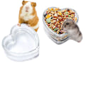 Miniatyrbild 1 av 4: 2 st Hamstermatskål och Vattenbehållare, Söta Former Gräs Dricks- och Matbehållare, Transparent Matbehållare för Hamster