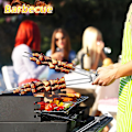 Miniatyrbillede 4 af 5: Grillspyd i metal, rustfrit grillspyd i rustfrit stål med trykstang, dobbelt spyd kebabværktøj til hurtig frigivelse af kød (6 stk.)