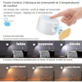 Miniatyrbillede 2 af 5: Indendørs væglampe, Touch Led væglampe med USB opladningsport Touch Control, 3 lysstyrke niveauer 3 temperaturer 360 roterbar natlampe til soveværelse