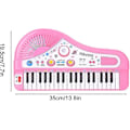 Miniatyrbild 2 av 5: Barnpussel Tidig Utbildning Musik Piano Med Mikrofon 37 Tangenter (rosa)