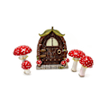 Miniatyrbillede 2 af 5: Lysende svampe dør vindue ornament have kunst skulpturer statuer udendørs hjem indretning harpiks have D