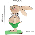 Miniatyrbillede 5 af 5: Påskekaniner Træ Skrivebords Kanin Ornament Dekoration Træ Håndværk Til Hjem Gave