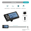 Miniatyrbillede 2 af 5: 24v-60v S861 Lcd Ebike Display Dashboard til Elcykel Bldc Controller Kontrolpanel (sm Stik 6p
