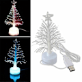 Miniatyrbillede 2 af 4: USB LED Juletræ Natlys Farveskiftende Fiberoptisk Juledekoration Prop-hao