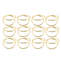 Miniatyrbillede 1 af 5: 12 stk. Servietringe i enkelt design, guld, til bryllup, Thanksgiving, julefester og middagsselskaber