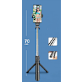 Miniatyrbillede 3 af 5: Bluetooth skalerbar bærbar stativ selfie stick