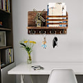 Miniatyrbild 4 av 5: Brevförvaringsorganisatör för entré med 4 nyckelkrokar, rustik brevhållare i trä med nyckelkrokar för