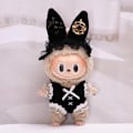 Miniatyrbild 2 av 3: [HH] 17cm Labubu I II Söta Plyschdockors Kläder Idol Dockor Sittande Party Kläder Accessoarer för Korea Kpop Exo Black
