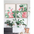 Miniatyrbild 3 av 5: Wekity Flamingos i Naturen Väggkonst Canvas Tryck Affisch, Enkelt Mode Vattenfärg Konst Ritning Dekor för Hem Vardagsrum Sovrum Kontor och Barn