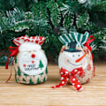 Miniatyrbild 4 av 5: /HA/2st jul äpple canvas tillbehör tecknad jultomte snögubbe presentpåse godispåse presentpåse