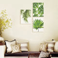 Miniatyrbild 2 av 5: Wekity Botaniska Väggkonst Tryck Set om 3 Tropiska Löv Canvas Dekor Växtblad Boho Väggdekor Bilder Gröna Boho Posters Konst Set Sovrumsdekorati