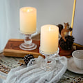 Miniatyrbilde 3 av 4: 2 stk. Glass Lysestake og Pillarholder, 8cm Høy Krystall Vindus Lysestake, For Bryllup