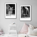 Miniatyrbillede 2 af 3: Wekity Ballet Solo Wall Art Lærredstryk Plakat, Simpel Mode Sort og Hvid Fotografi Kunst Dekoration til Hjem Stue Soveværelse Kontor (Sæt af 3 Uindrammet)