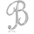 Miniatyrbillede 1 af 3: Bogstav Brosche Nåle Initial Rhinestone Brosche til Kvinder Håndværk Sølvfarvet -------B,WZ-1094R