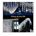 Miniatyrbillede 2 af 3: Udendørs julelys - 300 LED'er 10 m juledekorationer Fe-lys / Xmas netstrømsdrevne vandtætte strenglys til have terrasse
