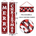 Miniatyrbillede 2 af 5: Juledekorationer til verandaen, Merry Christmas Banner, Juleveranda-skilt - Store juledekorationer til hoveddøren udendørs, rød ternet juledekoration