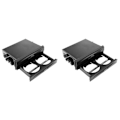 Miniatyrbillede 1 af 5: 2x Bil Auto Single Din Radio Lomme, Universal Cd Radio Lomme Drik Kopholder Opbevaringsboks Sort
