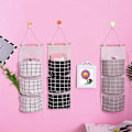 Miniatyrbillede 4 af 4: 3 Styk Hængende Taske Hængende Opbevaringstaske, Foldbar Linnedstof Væghængende Kurve Organizer Med