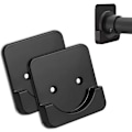 Miniatyrbilde 1 av 4: Dusjforhengstangfesteholder for vegg, selvklebende dusjstangspenningsholder, ingen boring, lim på universal (dusjforhengstang ikke inkludert) (svart)