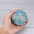 Miniatyrbilde 4 av 5: 8 cm glitrende krystall shatterproof julekule ornamenter 3 stk (lilla)bd