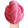 Miniatyrbilde 4 av 5: Hvit korall fløyel tørrt hår badehåndkle mikrofiber rask tørking turban superabsorberende kvinner hårhette wrap med knapp fortykke