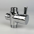 Miniatyrbillede 1 af 2: /HA/Omskifter, Han G1/2 Messinghane T-adapter Krom Badeværelse Brusehane Tilbehør Vand Omskifter 3-vejs Han Påfyldningsventil