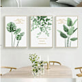 Miniatyrbild 2 av 5: Wekity Botaniska Väggkonst Tryck Set om 3 Tropiska Löv Canvas Dekor Växtblad Boho Väggdekor Bilder Gröna Boho Posters Konst Set Badrum Vägg Ar