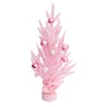 Miniatyrbild 1 av 5: Mini julgran, konstgjord liten bordsskiva rosa julgran med julgranskula semester vinterpar