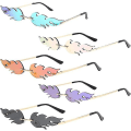 Pikkukuva 1 / 5: 5 parin rimless-aaltoliekin liekkisilmäsarjan, retro punk -tyyliset aurinkolasit liekkimuodon lasit