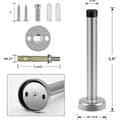 Miniatyrbillede 2 af 5: Dørstopper, 15 cm lang, vægmonteret, kraftig solid sort børstet rustfrit stål dørstopper med bløde gummibuffere sølv 15 cm Sølv 6...
