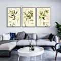 Miniatyrbilde 2 av 5: Wekity Blad og Tekst Veggkunst Lerretstrykk Plakat, Enkelt Retro Naturkunst Blekktegning Dekor for Hjem Stue Soverom Kontor (Sett med 3 Uinnrammet, 5