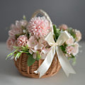 Miniatyrbilde 5 av 5: 2x Vevde Blomsterkurver Rattan Oppbevaringskurv Blomsterpike Håndkurv Håndlaget Blomsterkurv Med Bo
