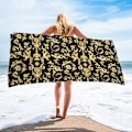 Miniatyrbillede 1 af 5: Avanceret Luksus Europæisk Design Mikrofiber Absorberende Strandhåndklæder til Mænd Kvinder Hjem/Hotel Badehåndklæder Strandhåndklæde