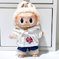 Miniatyrbillede 5 af 5: [HH] Pynt dit 17 cm Labubu Plys Outfit Monsters Plys Legetøj Tøj til Vinter Skoletaske Vedhæng 17cm 5 clothes only no plush