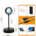 Miniatyrbilde 2 av 5: Solnedgang Lys Projektor Sol Lys Nattlys Projektor 4 Moduser Gaver Til Kvinner