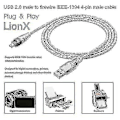 Miniatyrbild 3 av 5: Ny datakabel DV USB till IEEE 1394 4-stiftsadapter I-länk High PC