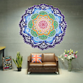 Miniatyrbild 2 av 5: Mandala Runda Strandhanddukar Överdimensionerad Mikrofiber Strandfilt Blommig Lotus Sandfri Snabbtorkande Gobeläng Absorberande Yogamatta