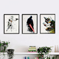 Miniatyrbilde 2 av 5: Wekity Alien Warrior veggkunst lerretstrykk plakat, enkel kul akvarellkunst tegning dekor for hjem stue soverom kontor og barnerom (S