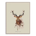 Miniatyrbild 3 av 3: Wekity Triple Elk Väggkonst Canvas Tryck Affisch, Enkelt Mode Vattenfärg Konst Målning Dekor för Hem Vardagsrum Sovrum Kontor (Set om 3 Oinramade, 8'