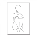 Miniatyrbillede 2 af 3: Wekity Minimalistisk stil vægkunst lærredstryk plakat, enkel abstrakt skitse kunst tegning indretning til hjem stue soveværelse kontor og børneværelse