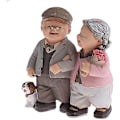 Miniatyrbilde 3 av 4: Kjærlighet Besteforeldre Foreldre Jubileum Bryllup Gave Harpiks Elskende Eldre Par Figurer Hage
