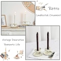Miniatyrbilde 4 av 5: Lysestake, 2 stk Retro Lysestake, Metall Lysestake, Lysestake, Hvit Smijern
